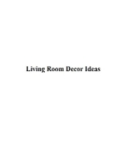 Living Room Decor Ideas