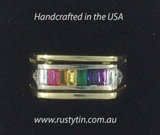 Gold Ring with Rainbow Precious Stones & Diamonds